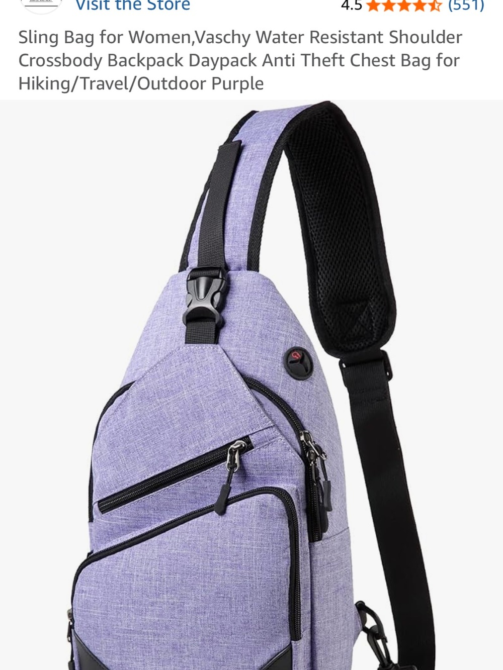 Purple Men's Sling Crossbody Bag